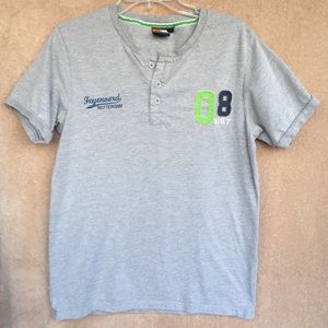 Feyenoord Rotterdam Soccer Football Henley Official Shirt Size Large Color Gray